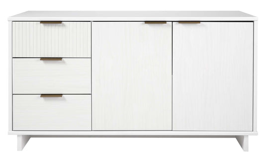 Granville 55.07" Modern Sideboard with 3 Full Extension Drawers in White