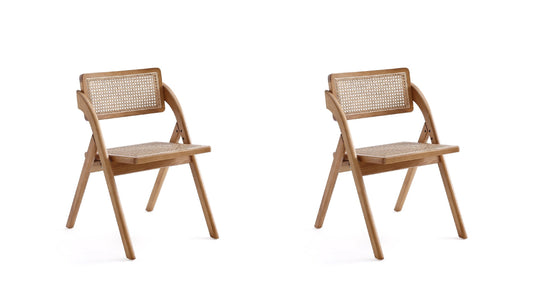 Lambinet Folding Dining Chair in Nature Cane - Set of 2