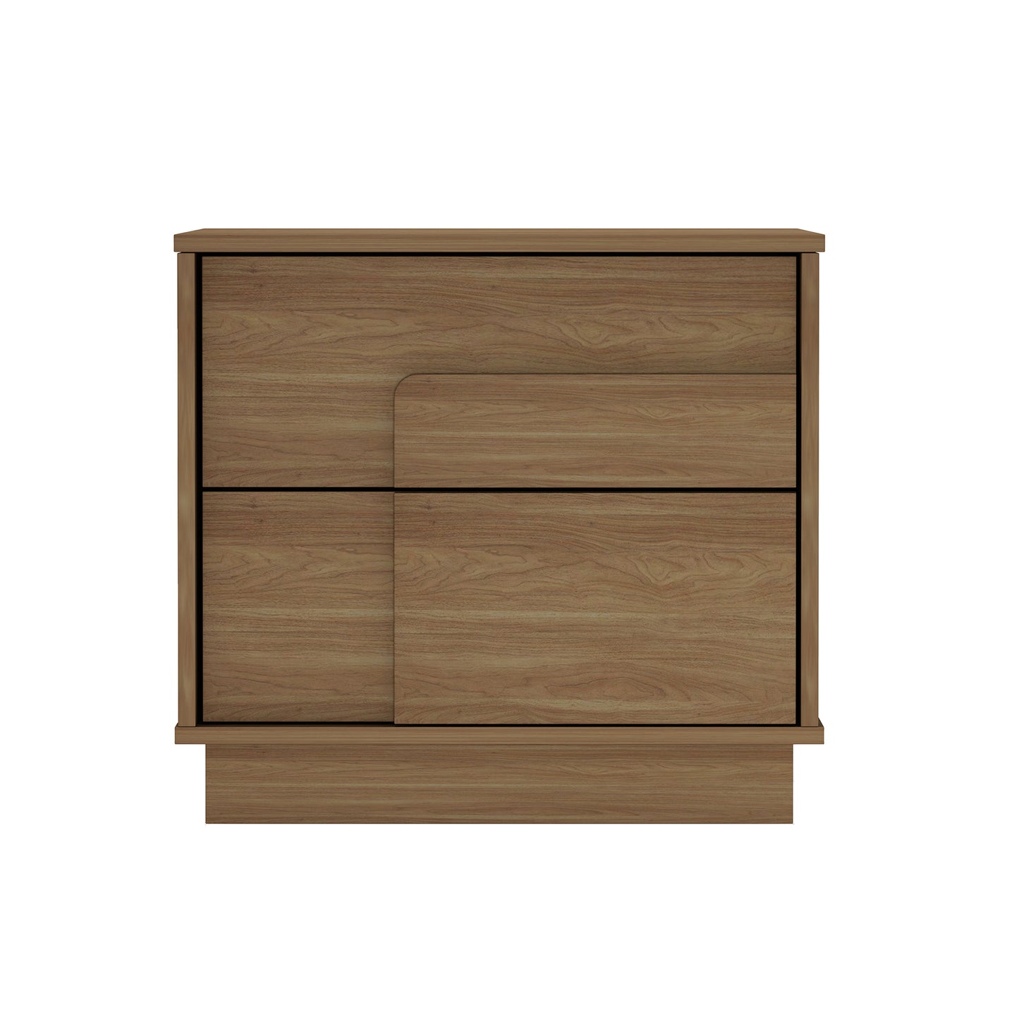 Modern Horizon Nightstand with Easy Snap Assembly and 2 Full Extension Drawers in Maple