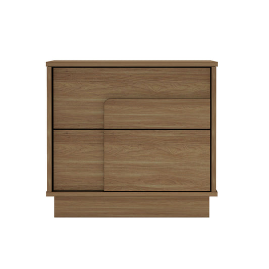 Modern Horizon Nightstand with Easy Snap Assembly and 2 Full Extension Drawers in Maple