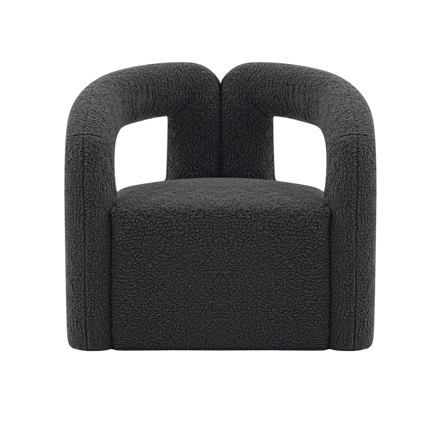 Modern Darian Boucle Accent Chair in Black