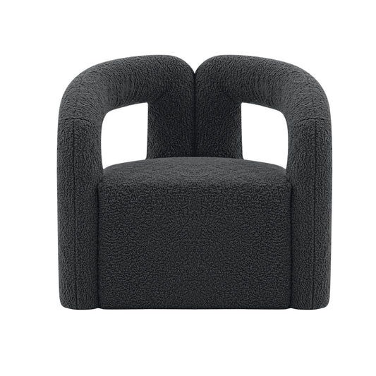 Modern Darian Boucle Accent Chair in Black