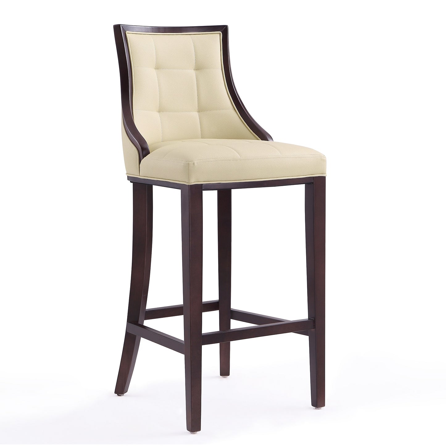 Fifth Avenue 45 in. Cream and Walnut Beech Wood Bar Stool