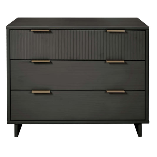 Granville 38.18" Modern Standard Dresser with 3 Full Extension Drawers in Dark Grey