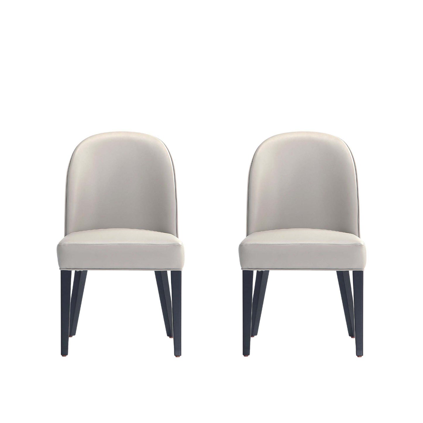 Hillman Modern Leatherette and Velvet Upholstered Dining Chair in Light Grey - Set of 2