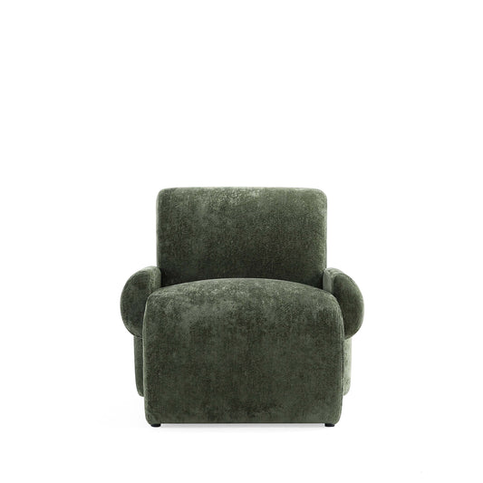 Modern Verandah Chenille Accent Chair in Olive Green